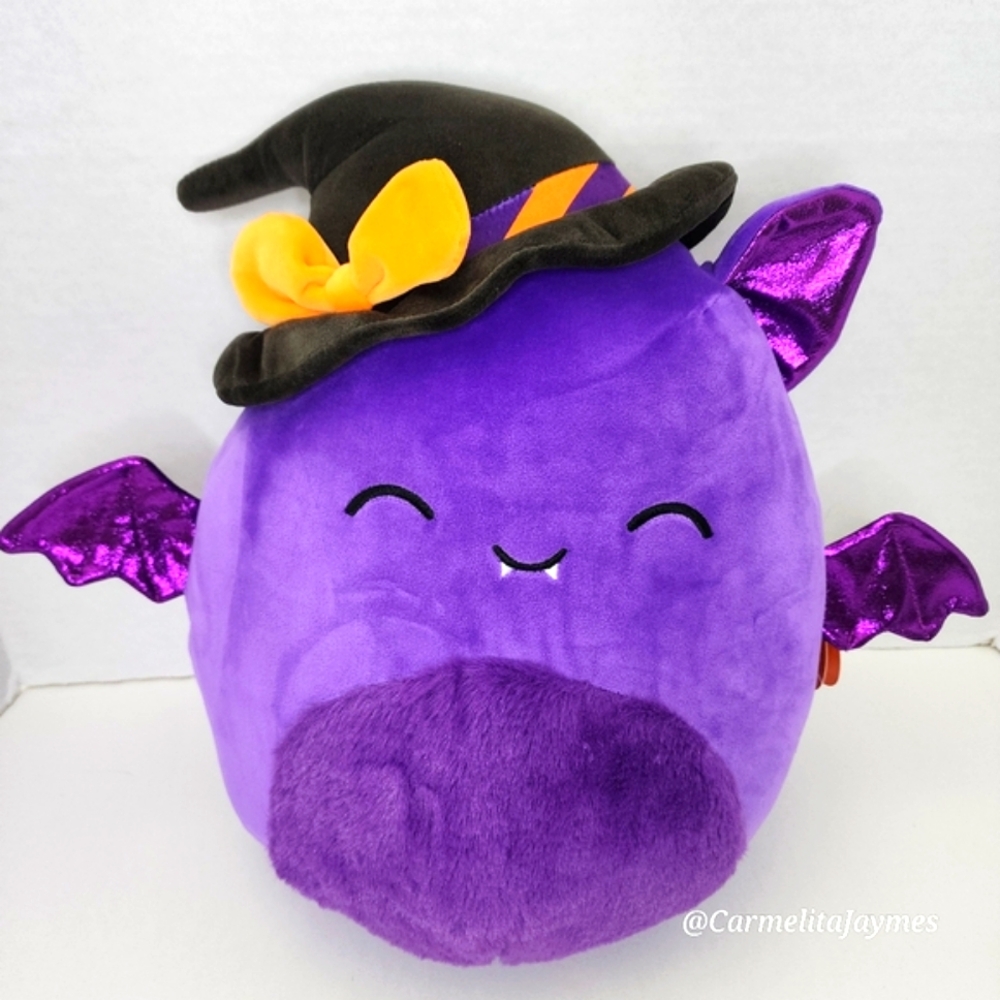 🎃 BLAS 🦇 Purple Glitter Witch Bat Halloween 2024 Original Squishmallow ☆ NWT ☆